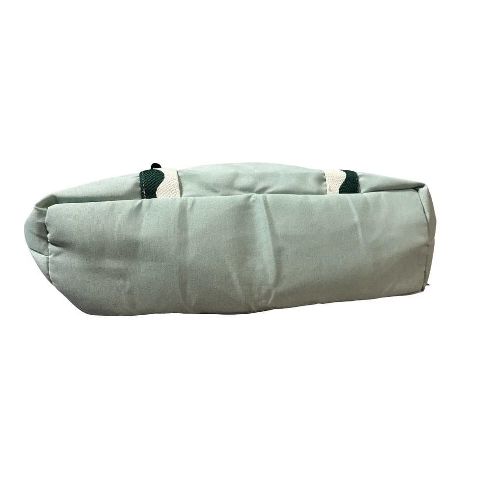 Business & Pleasure Co Cooler Tote Bag Sage Green Scallop Canvas Insulated